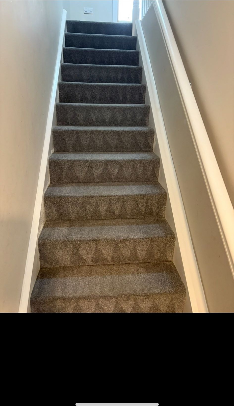 Grey carpet stairs deep cleaned