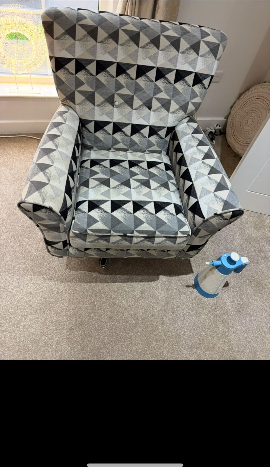 Armchair professionally cleaned